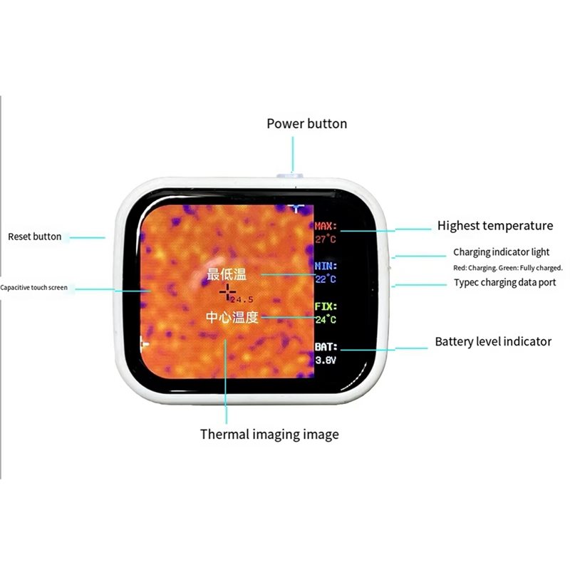Underfloor Heating Thermal Detector - جهاز تصوير حراري صغير محمول بشاشة
