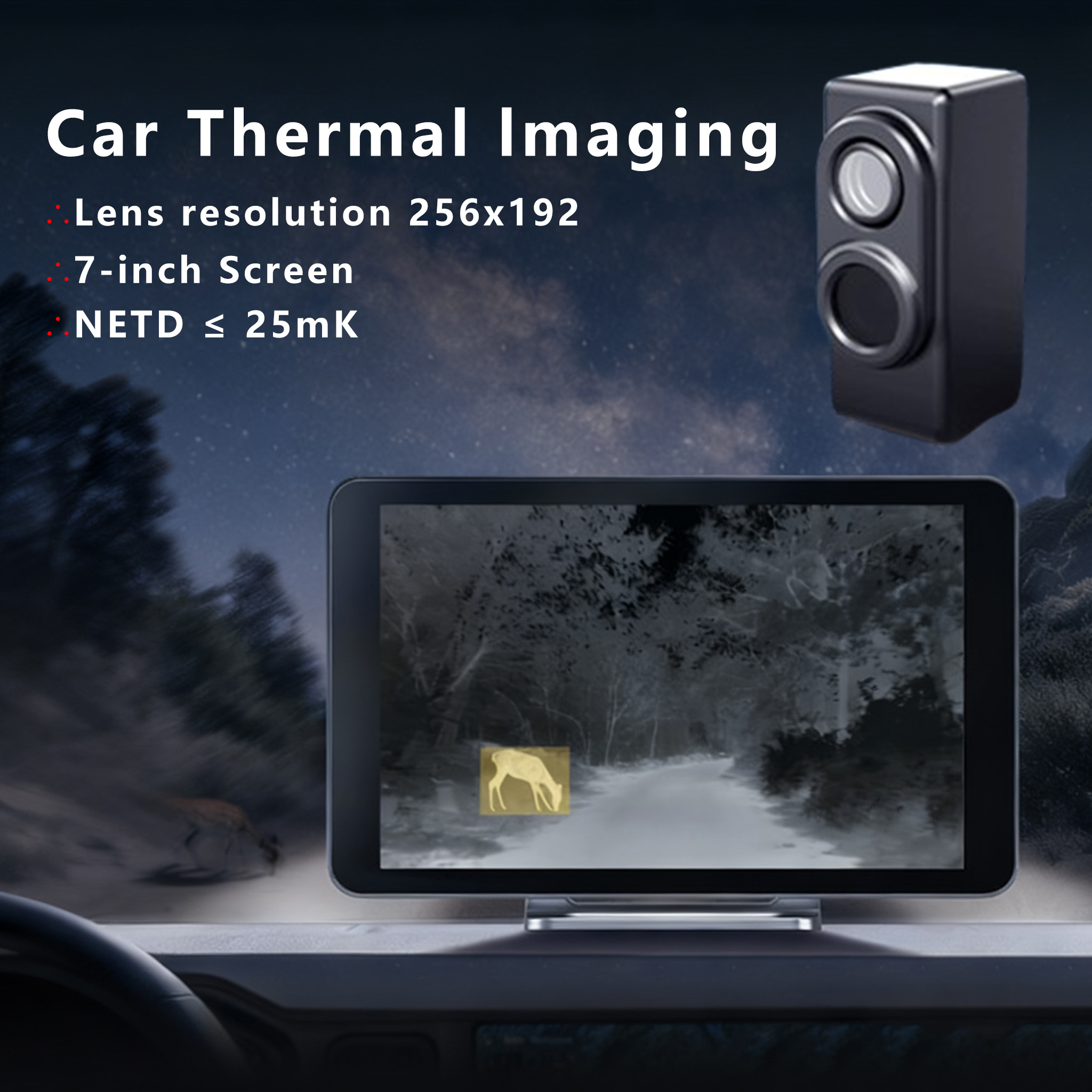 Hunting Thermal Imaging Scope - كاميرا رؤية ليلية NS7 للسيارات، كاميرا